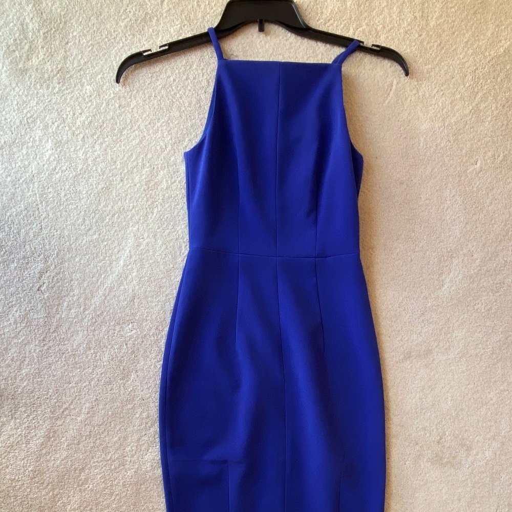 Royal blue midi cocktail dress